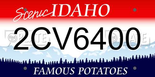 2CV6400 Idaho License Plate
