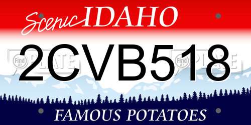 2CVB518 Idaho License Plate