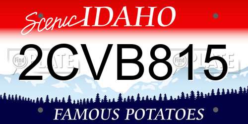 2CVB815 Idaho License Plate