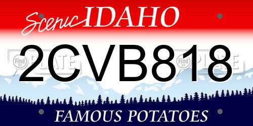2CVB818 Idaho License Plate