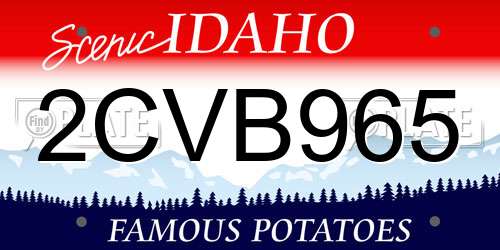 2CVB965 Idaho License Plate