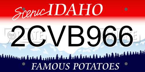2CVB966 Idaho License Plate