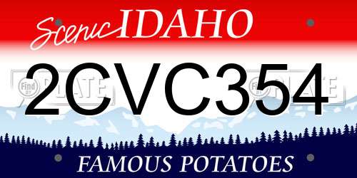 2CVC354 Idaho License Plate
