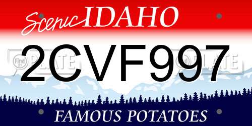 2CVF997 Idaho License Plate