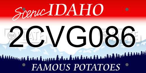 2CVG086 Idaho License Plate