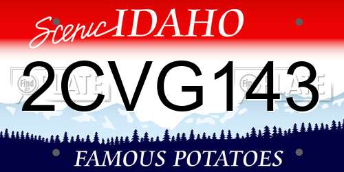 2CVG143 Idaho License Plate