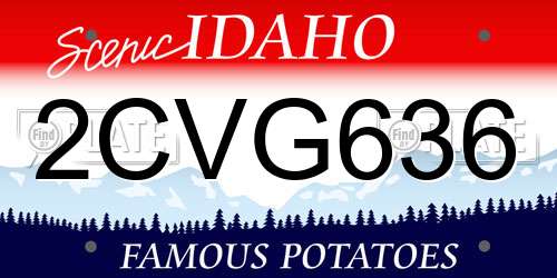 2CVG636 Idaho License Plate
