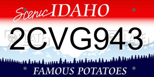 2CVG943 Idaho License Plate