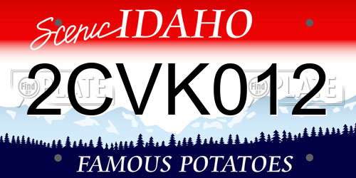 2CVK012 Idaho License Plate