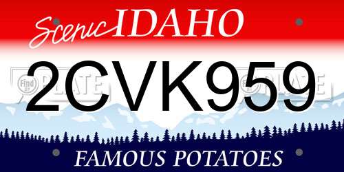2CVK959 Idaho License Plate