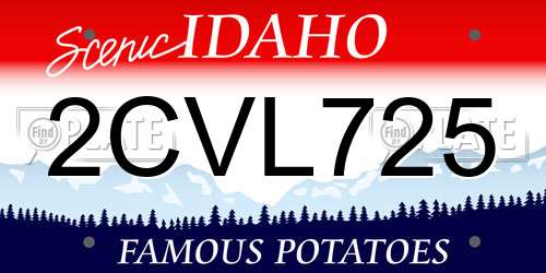 2CVL725 Idaho License Plate