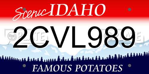 2CVL989 Idaho License Plate