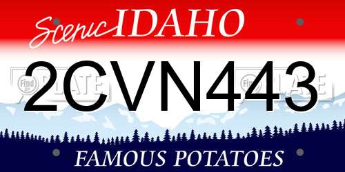2CVN443 Idaho License Plate
