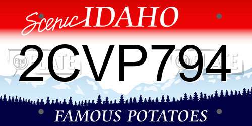 2CVP794 Idaho License Plate