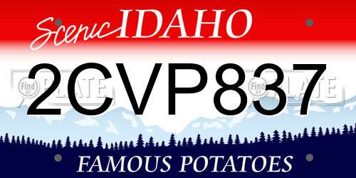 2CVP837 Idaho License Plate