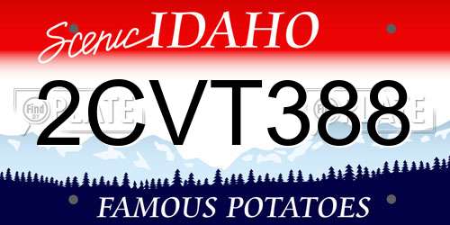 2CVT388 Idaho License Plate