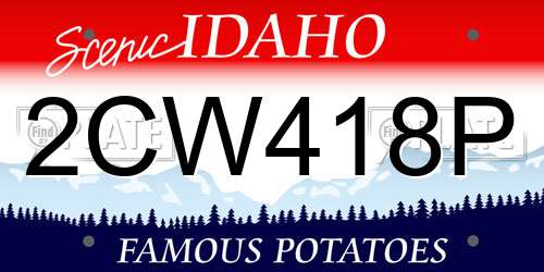 2CW418P Idaho License Plate