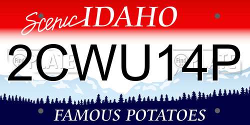 2CWU14P Idaho License Plate