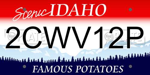 2CWV12P Idaho License Plate