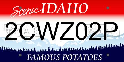 2CWZ02P Idaho License Plate