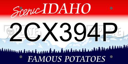 2CX394P Idaho License Plate
