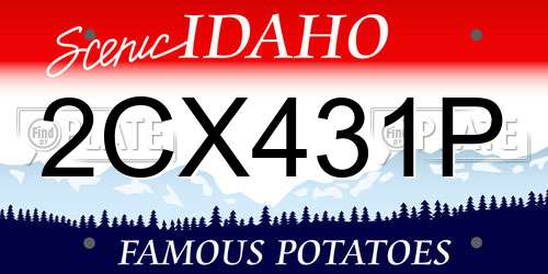 2CX431P Idaho License Plate