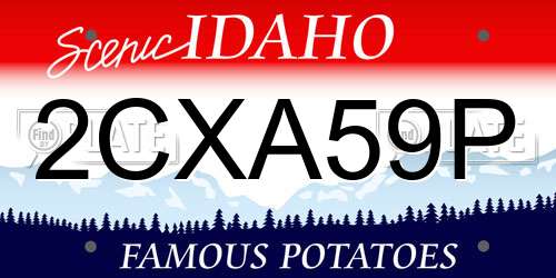 2CXA59P Idaho License Plate