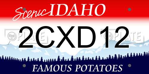 2CXD12 Idaho License Plate
