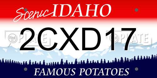 2CXD17 Idaho License Plate