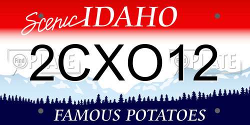 2CXO12 Idaho License Plate