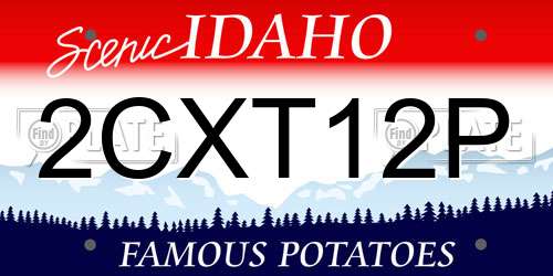 2CXT12P Idaho License Plate