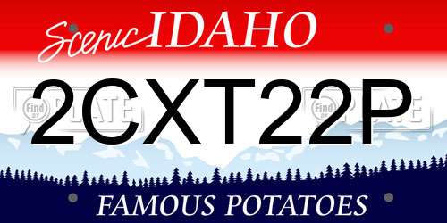 2CXT22P Idaho License Plate