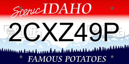2CXZ49P Idaho License Plate