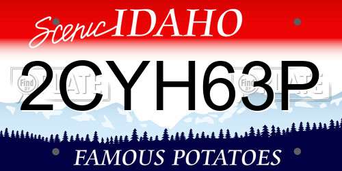 2CYH63P Idaho License Plate