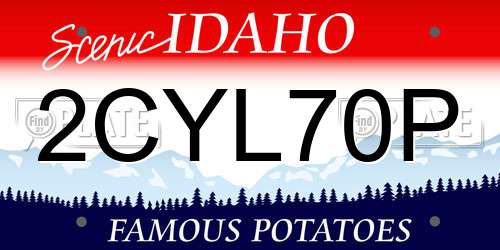 2CYL70P Idaho License Plate