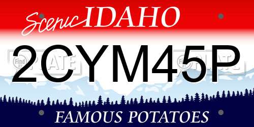 2CYM45P Idaho License Plate