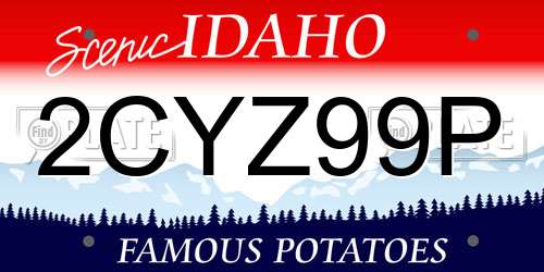 2CYZ99P Idaho License Plate