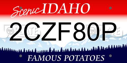 2CZF80P Idaho License Plate