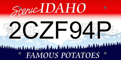 2CZF94P Idaho License Plate