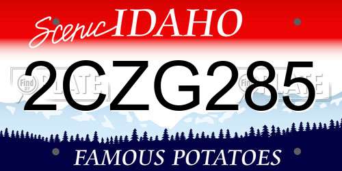 2CZG285 Idaho License Plate