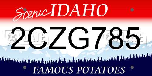 2CZG785 Idaho License Plate