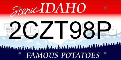 2CZT98P Idaho License Plate