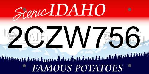 2CZW756 Idaho License Plate