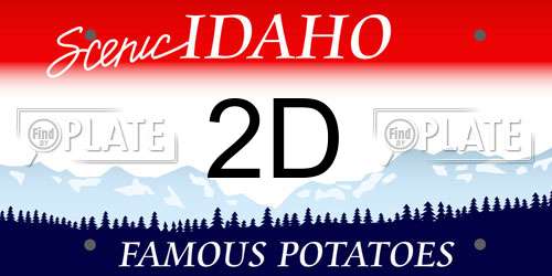 2D Idaho License Plate