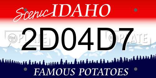 2D04D7 Idaho License Plate
