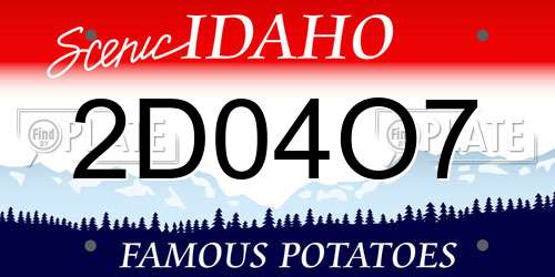 2D04O7 Idaho License Plate