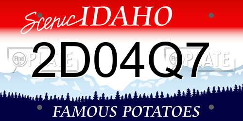 2D04Q7 Idaho License Plate