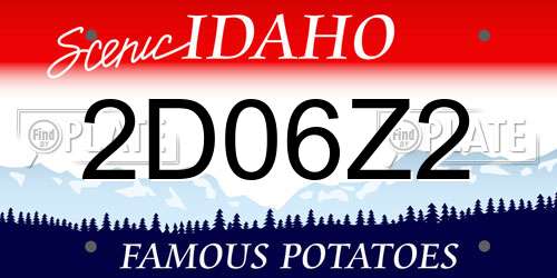 2D06Z2 Idaho License Plate