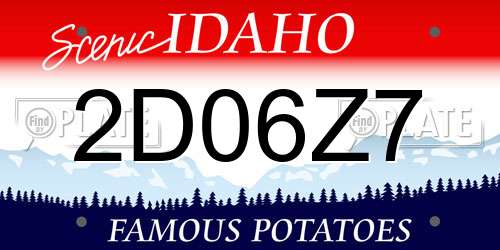 2D06Z7 Idaho License Plate