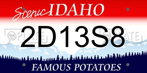 2D13S8 Idaho License Plate